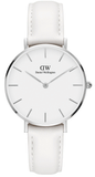 Daniel Wellington Petite Bondi White Dial White Leather Strap Watch For Women - DW00100190