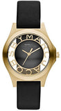 Marc Jacobs Henry Skeleton Black Dial Black Leather Strap Watch for Women - MBM1340