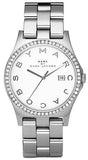 Marc Jacobs Henry Diamonds White Dial Silver Steel Strap Watch for Women - MBM3044