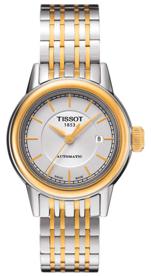 Tissot Carson Automatic Silver Dial Two Tone Steel Strap Watch For Women - T085.207.22.011.00