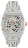 Philipp Plein The Skeleton White Dial White Silicone Strap Watch for Men - PWVBA0123
