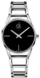 Calvin Klein Stately Black Dial Silver Steel Strap Watch for Women - K3G23121