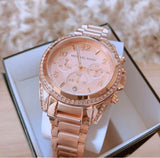 Michael Kors Blair Rose Gold Dial Rose Gold Steel Strap Watch for Women - MK5263