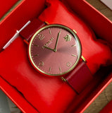 Coach Perry Red Dial Red Leather Strap Watch for Women - 14503867