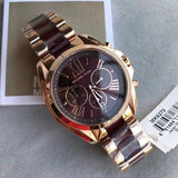 Michael Kors Bradshaw Burgundy Dial Two Tone Steel Strap Watch for Women - MK6270