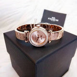 Coach Madison Crystals Rose Gold Dial Rose Gold Steel Strap Watch For Women - 14502203