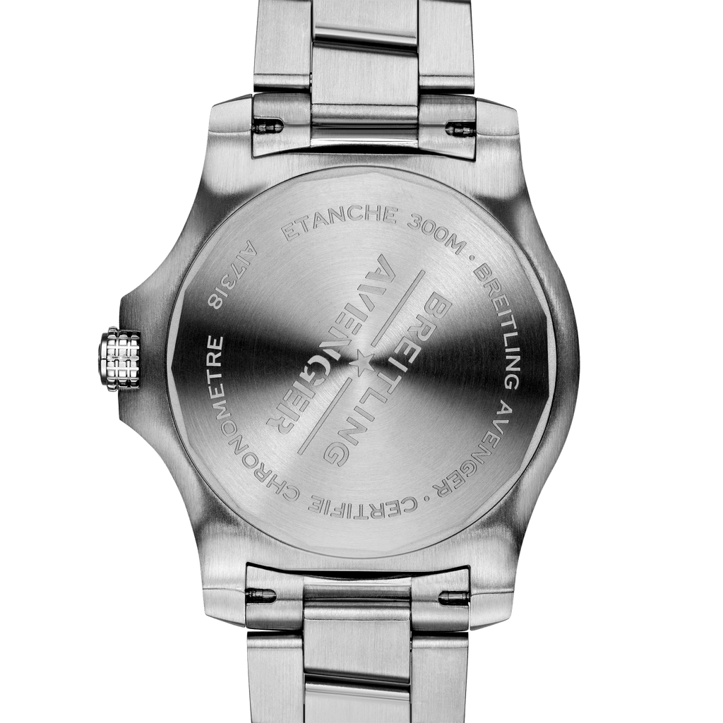 Breitling Avenger Automatic 43mm Black Dial Silver Steel Strap Watch for Men - A17318101B1A1