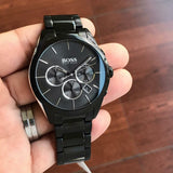 Hugo Boss Onyx Black Dial Black Steel Strap Watch for Men - 1513365
