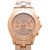 Marc Jacobs Blade Chronograph Brown Dial Rose Gold Steel Strap Watch for Women - MBM3308