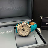 Tag Heuer Formula 1 Quartz Diamonds Mother of Pearl Dial Blue Leather Strap Watch for Women - WBJ131A.FC8256