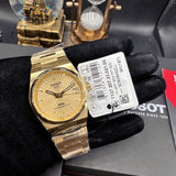 Tissot PRX Powermatic 80 Gold Dial Gold Steel Strap Watch for Men - T137.207.33.021.00