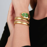 Just Cavalli Cosenza Green Dial Gold Steel Strap Watch for Women - JC1L232M0035