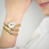 Just Cavalli After Party Silver Dial Gold Steel Strap Watch for Women - JC1L269M0025