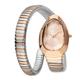 Just Cavalli Serpente Metallica Rose Gold Dial Two Tone Steel Strap Watch for Women - JC1L208M0075