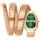 Just Cavalli Cosenza Green Dial Rose Gold Steel Strap Watch for Women - JC1L232M0045