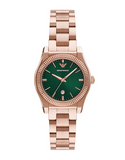 Emporio Armani Federica Analog Green Dial Rose Gold Steel Strap Watch for Women - AR11639