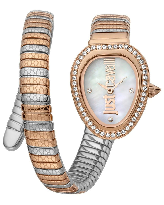 Just Cavalli Solo Mother of Pearl Dial Two Tone Steel Strap Watch for Women - JC1L167M0065