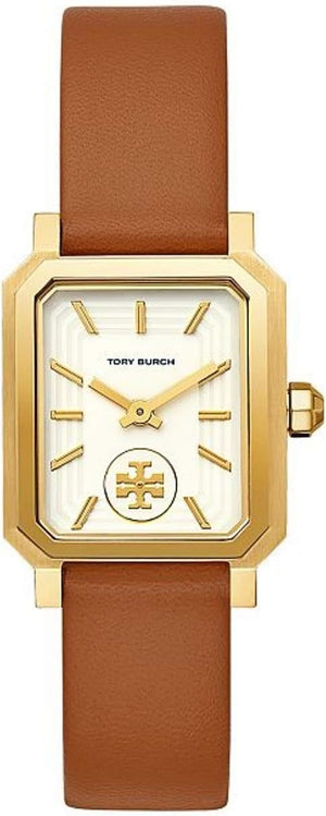 Tory Burch Robinson White Dial Brown Leather Strap Watch for Women - TBW1503