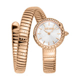 Just Cavalli Enchanting White Dial Rose Gold Steel Strap Watch for Women - JC1L301M0045