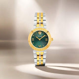 Versace Daphnis Quartz Green Dial Two Tone Steel Strap Watch for Women - VEOCA0424