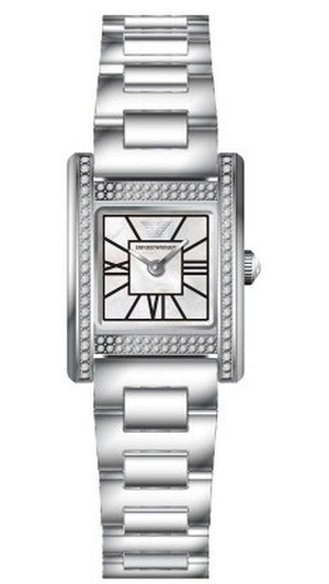 Emporio Armani Genni Analog Mother of Pearl Dial Silver Steel Strap Watch for Women - AR11662