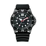 Citizen Mechanical Automatic Black Dial Black Rubber Strap Watch for Men - NJ0125-11E