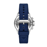 Emporio Armani World Explorer Chronograph Blue Dial Blue Silicone Strap Watch for Men - AR11696