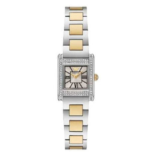 Emporio Armani Genni Crystals Silver Dial Two Tone Steel Strap Watch for Women - AR11704