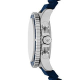 Emporio Armani World Explorer Chronograph Blue Dial Blue Silicone Strap Watch for Men - AR11696