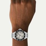 Emporio Armani World Explorer Silver Dial Silver Steel Strap Watch for Men - AR11683
