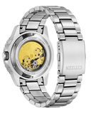 Citizen Mechanical Automatic Blue Dial Silver Steel Strap Watch for Men - NJ0178-81M