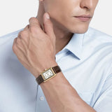 Emporio Armani Gino White Dial Brown Leather Strap Watch for Men - AR11665