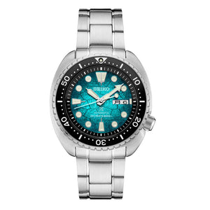 Seiko US Special Edition Automatic Green Dial Silver Steel Strap Watch for Men - SRPH57