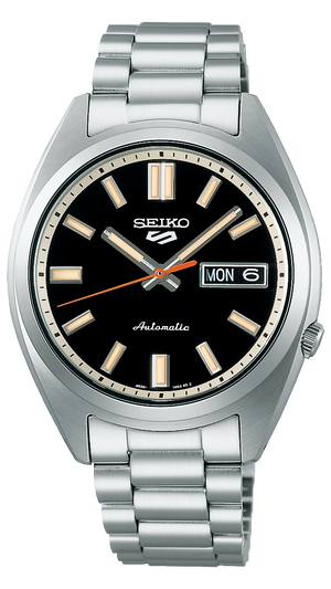 Seiko 5 Sports SNXS Series Automatic Black Dial Silver Steel Strap Watch for Men - SRPK89K1