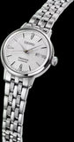 Seiko Presage Cocktail Time Automatic Diamonds White Dial Silver Steel Strap Watch for Women - SRE017J1