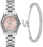 Emporio Armani Federica Pink Dial Silver Steel Strap Watch for Women - AR11658