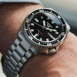 Seiko 5 Sports SKX Automatic Black Dial Silver Steel Strap Watch for Men - SRPL85K1