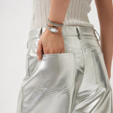 Just Cavalli Twined Mother of Pearl Dial Silver Steel Strap Watch for Women - JC1L305M0015