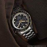 Seiko Prospex Speedtimer Solar Chronograph Black Dial Silver Steel Strap Watch for Men - SSC941