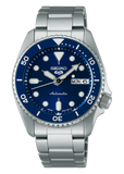Seiko 5 Sports SKX Street Denim Blue Dial Silver Steel Strap Watch for Men - SRPL77K1