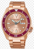 Seiko 5 Sports 55th Anniversary Limited Edition Rose Gold Dial Rose Gold Steel Strap Watch for Men - SRPK08K1