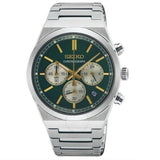 Seiko Sport Conceptual Chronograph Green Dial Silver Steel Strap Watch for Men - SSB461P1