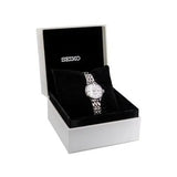 Seiko Presage Cocktail Time Automatic Diamonds White Dial Silver Steel Strap Watch for Women - SRE017J1