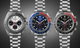 Seiko Prospex Speedtimer Solar Chronograph Black Dial Silver Steel Strap Watch for Men - SSC915