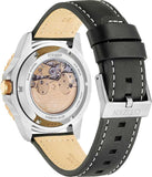 Citizen Mechanical Automatic Black Dial Black Leather Strap Watch for Men - NJ0176-10E