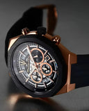 Maserati Stile Skeleton Chronograph Black Dial Black Silicone Strap Watch for Men - R8871642003