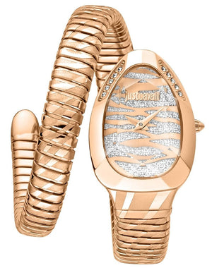 Just Cavalli Taglio White Dial Rose Gold Steel Strap Watch for Women - JC1L225M0055