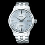 Seiko Presage Cocktail Time Automatic Ice Blue Dial Silver Steel Strap Watch for Men - SRPE19J1