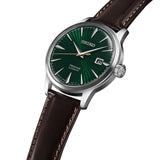 Seiko Presage Cocktail Time Automatic Green Dial Brown Leather Strap Watch for Men - SRPD37J1