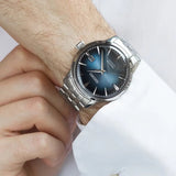 Seiko Presage Cocktail Time Automatic Blue Dial Silver Steel Strap Watch for Men - SRPB41J1